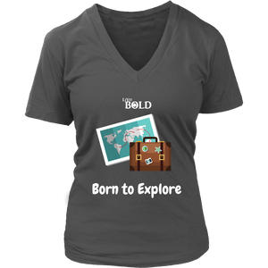 LiVit BOLD District Women's V-Neck Shirt - Born to Explore - LiVit BOLD