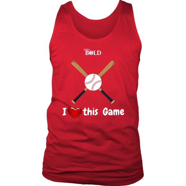 LiVit BOLD District Men's Tank - I Heart this Game - Baseball - LiVit BOLD