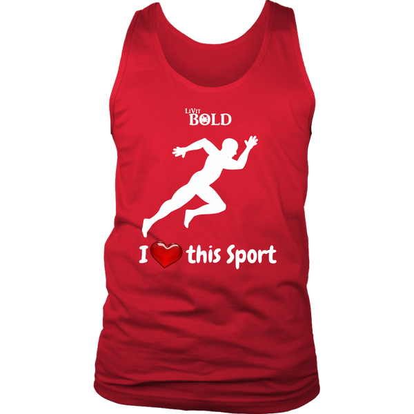 LiVit BOLD District Men's Tank - I Heart this Game - Track & Field - LiVit BOLD