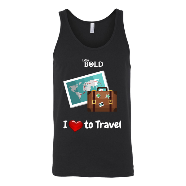 LiVit BOLD Unisex Tank - I love to Travel - LiVit BOLD