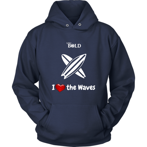 LiVit BOLD Men & Women Hoodies - I Heart the Waves - Surfing - LiVit BOLD