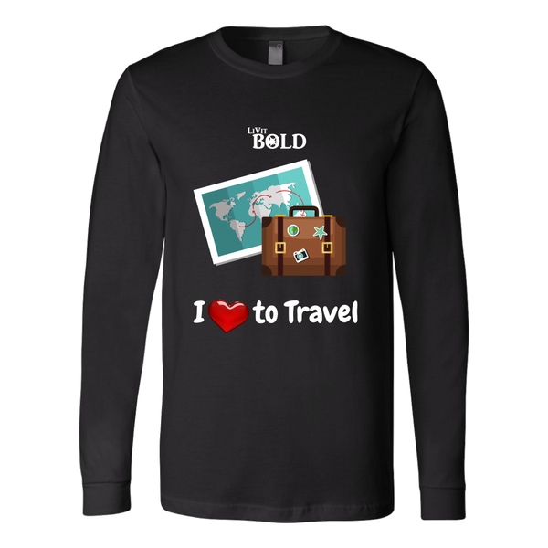 LiVit BOLD Canvas Long Sleeve Shirt - I love to Travel - LiVit BOLD