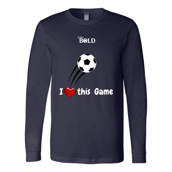 LiVit BOLD Canvas Long Sleeve Shirt - I Heart this Game - Soccer - LiVit BOLD