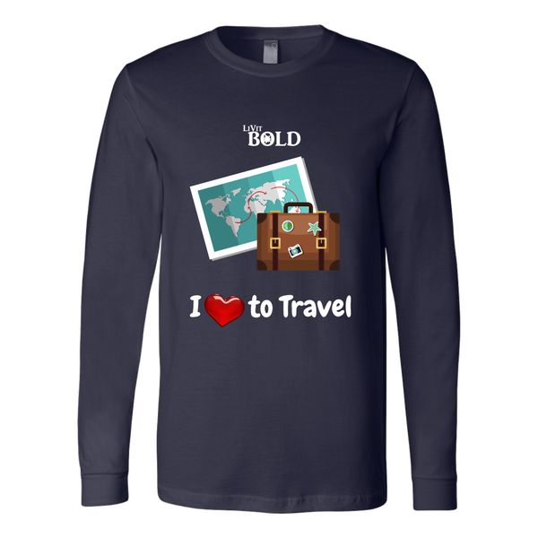 LiVit BOLD Canvas Long Sleeve Shirt - I love to Travel - LiVit BOLD