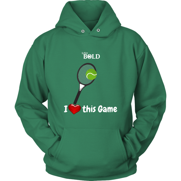 LiVit BOLD Hoodies for Men & Women - I Heart this Game - Tennis - LiVit BOLD