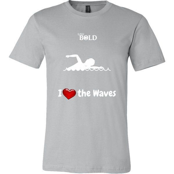 LiVit BOLD Canvas Men's Shirt - I Heart the Waves - Swimming - LiVit BOLD