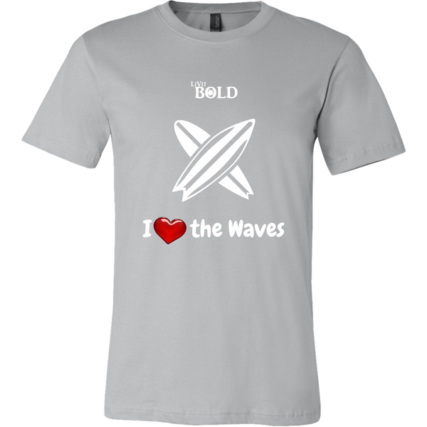 LiVit BOLD Canvas Men's Shirt - I Heart the Waves - Surfing - LiVit BOLD