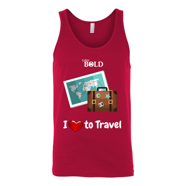 LiVit BOLD Unisex Tank - I love to Travel - LiVit BOLD