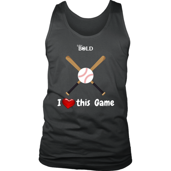LiVit BOLD District Men's Tank - I Heart this Game - Baseball - LiVit BOLD