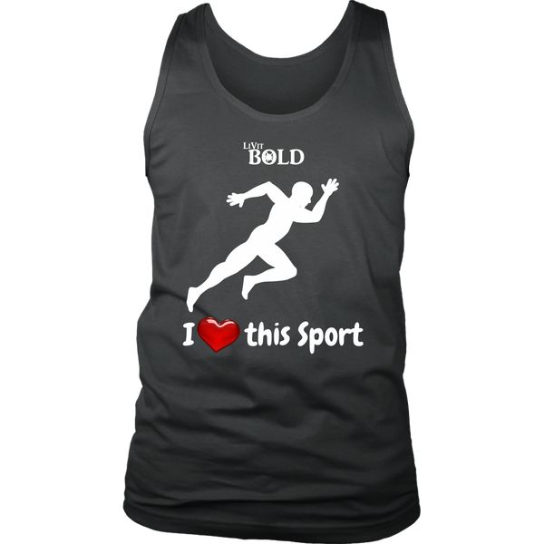 LiVit BOLD District Men's Tank - I Heart this Game - Track & Field - LiVit BOLD