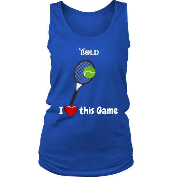 LiVit BOLD District Women's Tank -  I Heart this Game - Tennis - LiVit BOLD