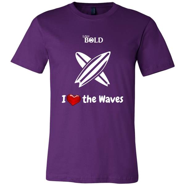 LiVit BOLD Canvas Men's Shirt - I Heart the Waves - Surfing - LiVit BOLD
