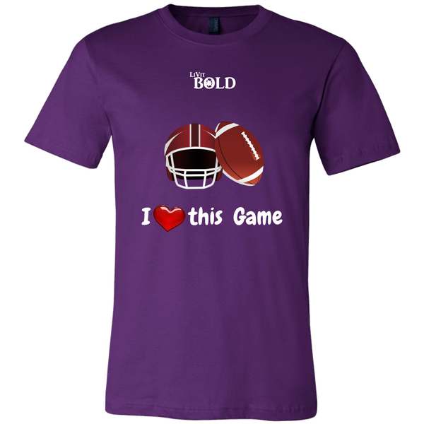 LiVit BOLD Canvas Men's Shirt - I Heart This Game - Football - LiVit BOLD