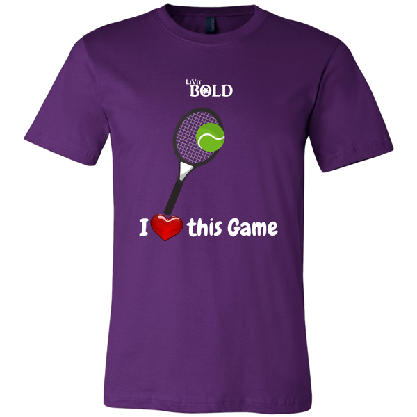 LiVit BOLD Canvas Men's Shirt - I Heart This Game - Tennis - LiVit BOLD