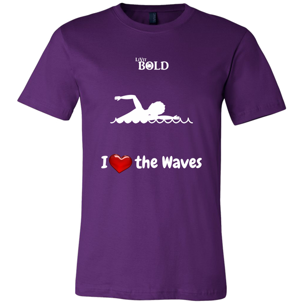 LiVit BOLD Canvas Men's Shirt - I Heart the Waves - Swimming - LiVit BOLD