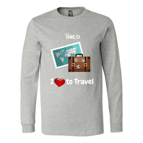 LiVit BOLD Canvas Long Sleeve Shirt - I love to Travel - LiVit BOLD