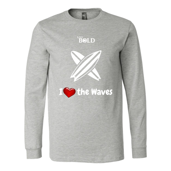 LiVit BOLD Canvas Long Sleeve Shirt - I Heart the Waves - Surfing - LiVit BOLD