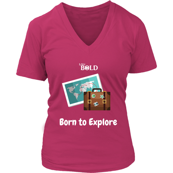 LiVit BOLD District Women's V-Neck Shirt - Born to Explore - LiVit BOLD
