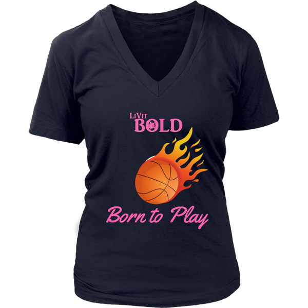 LiVit BOLD District Women's V-Neck Shirt - Basketball Collection - LiVit BOLD