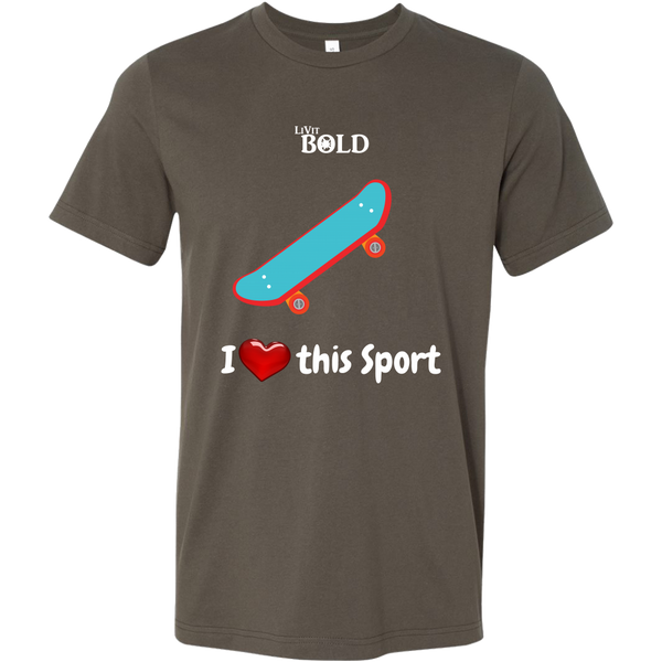 LiVit BOLD Canvas Men's Shirt - I Heart This Sport - Skateboard - LiVit BOLD