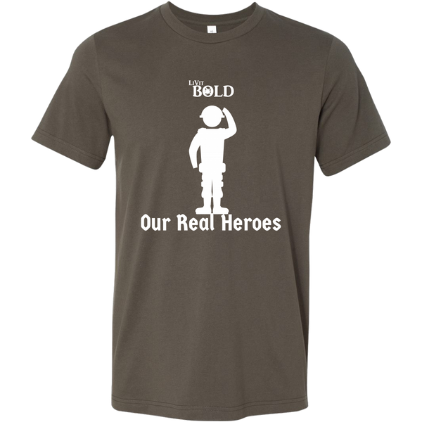 LiVit BOLD Canvas Men's Shirt -Our Real Heroes - Army Style - LiVit BOLD