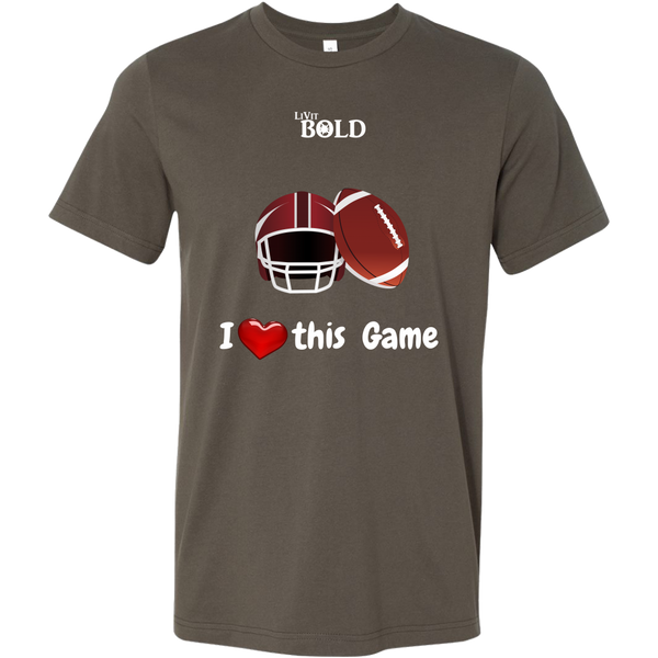LiVit BOLD Canvas Men's Shirt - I Heart This Game - Football - LiVit BOLD