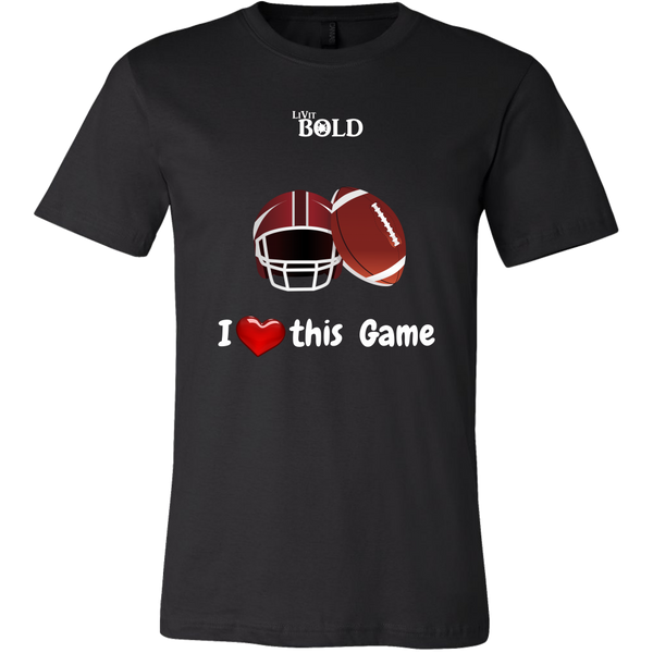 LiVit BOLD Canvas Men's Shirt - I Heart This Game - Football - LiVit BOLD