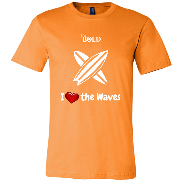 LiVit BOLD Canvas Men's Shirt - I Heart the Waves - Surfing - LiVit BOLD