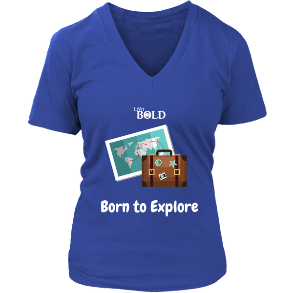 LiVit BOLD District Women's V-Neck Shirt - Born to Explore - LiVit BOLD