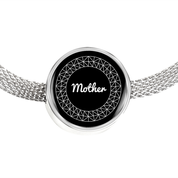 LiVit BOLD "Mother" Circle Charm Bracelet - Silver & White - LiVit BOLD