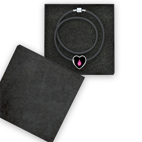 LiVit BOLD Pink Flame Woven Braided Bacelet & Heart Charm - LiVit BOLD