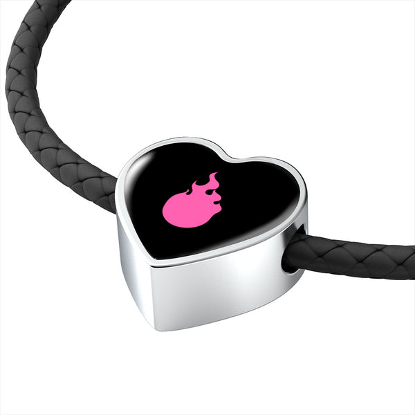 LiVit BOLD Pink Flame Woven Braided Bacelet & Heart Charm - LiVit BOLD