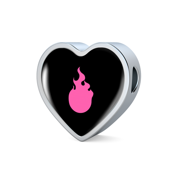 LiVit BOLD Pink Flame Woven Braided Bacelet & Heart Charm - LiVit BOLD
