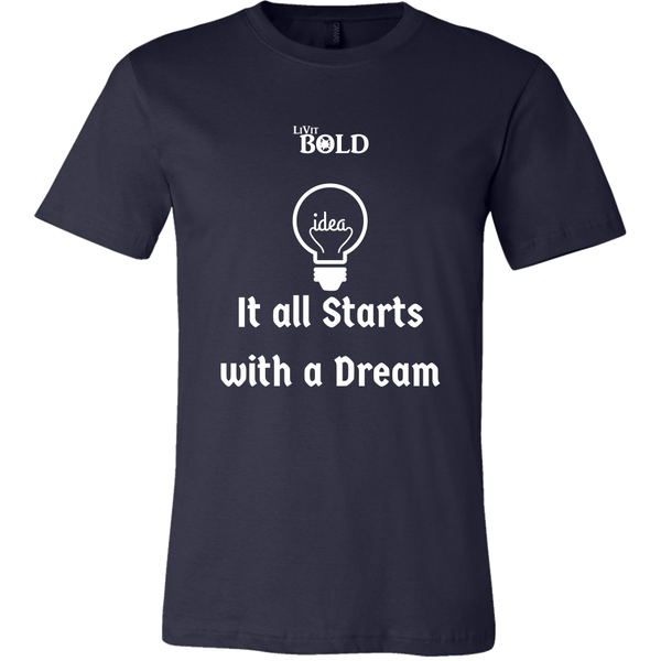 LiVit BOLD Canvas Men's Shirt - It all starts with a dream - LiVit BOLD