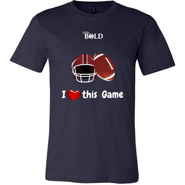 LiVit BOLD Canvas Men's Shirt - I Heart This Game - Football - LiVit BOLD