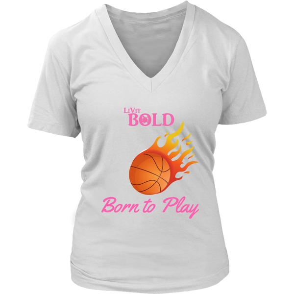 LiVit BOLD District Women's V-Neck Shirt - Basketball Collection - LiVit BOLD