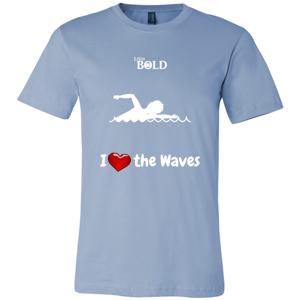 LiVit BOLD Canvas Men's Shirt - I Heart the Waves - Swimming - LiVit BOLD