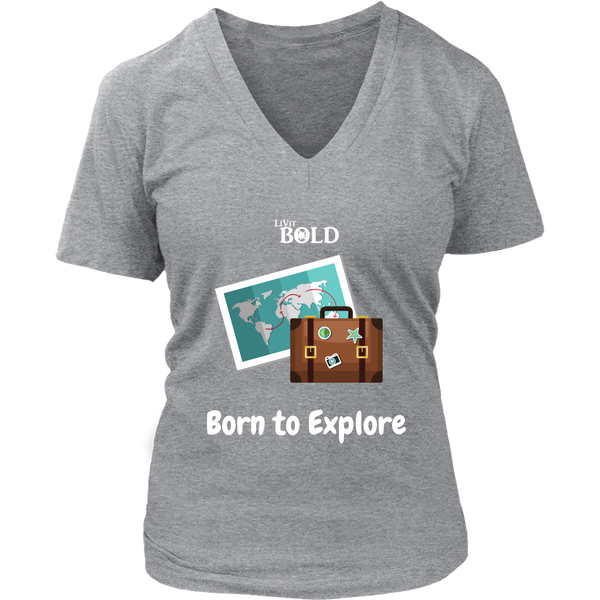 LiVit BOLD District Women's V-Neck Shirt - Born to Explore - LiVit BOLD