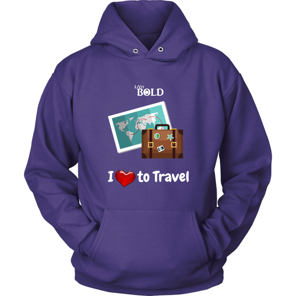 LiVit BOLD Hoodies for Men & Women - I love to Travel - LiVit BOLD