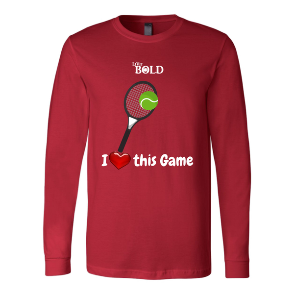 LiVit BOLD Canvas Long Sleeve Shirt - I Heart this Game - Tennis - LiVit BOLD