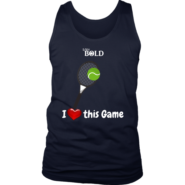 LiVit BOLD District Men's Tank - I Heart this Game - Tennis - LiVit BOLD