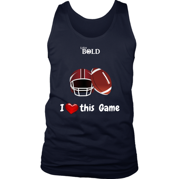 LiVit BOLD District Men's Tank - I Heart this Game - Football - LiVit BOLD