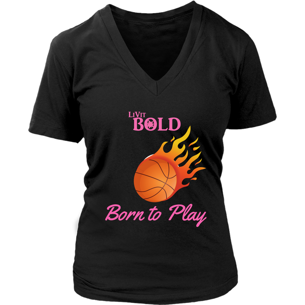LiVit BOLD District Women's V-Neck Shirt - Basketball Collection - LiVit BOLD