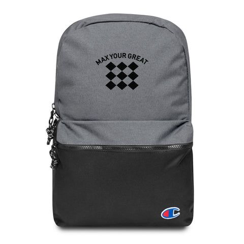 Max Your Great Embroidered Champion Backpack - LiVit BOLD