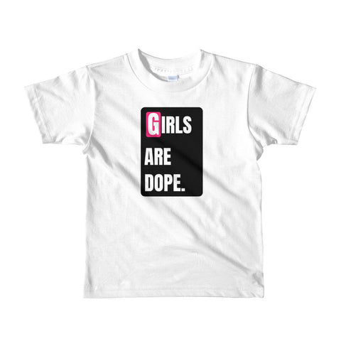 Girls Are Dope (GAD) Black Box Logo White Short sleeve girls t-shirt - LiVit BOLD