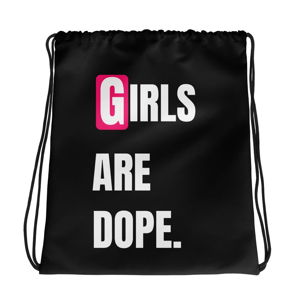 Girls Are Dope Drawstring bag - Black - LiVit BOLD