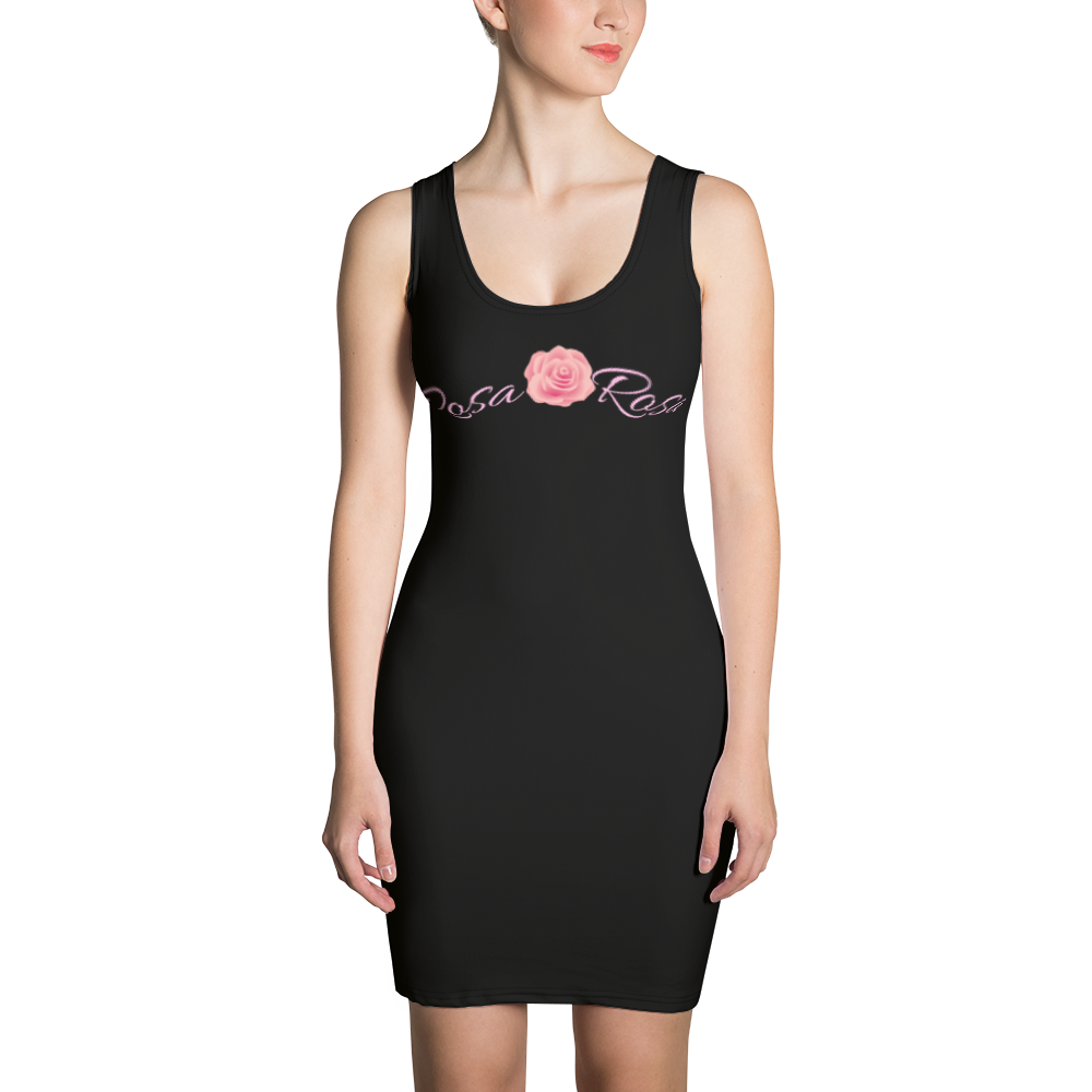 Rosa Rosa Sublimation Cut & Sew Dress - Black - LiVit BOLD