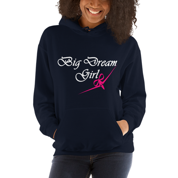 BIG DREAM GIRL - RIBBON BOW PLANE DESIGN - HOODED SWEATSHIRT - 3 COLORS - LiVit BOLD