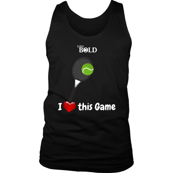 LiVit BOLD District Men's Tank - I Heart this Game - Tennis - LiVit BOLD