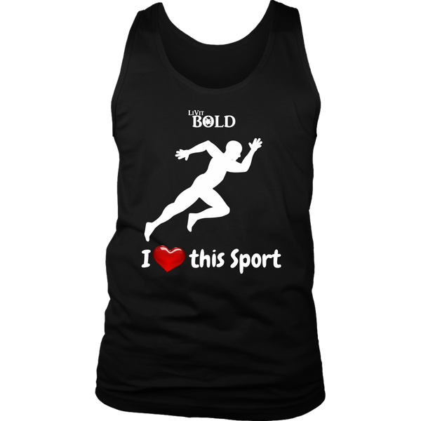 LiVit BOLD District Men's Tank - I Heart this Game - Track & Field - LiVit BOLD